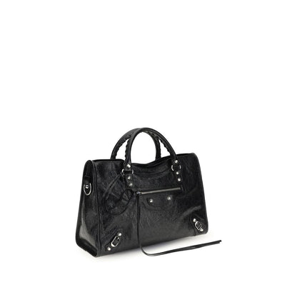 Balenciaga Black Lamb Ovis Aries Aries Shoulder Bag Le City Medium