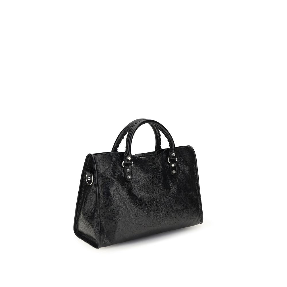 Balenciaga Black Lamb Ovis Aries Aries Shoulder Bag Le City Medium