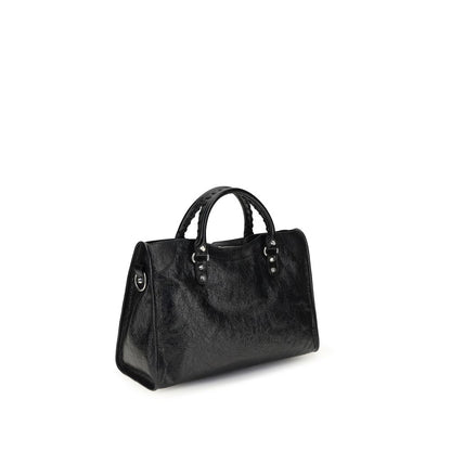Balenciaga Black Lamb Ovis Aries Aries Shoulder Bag Le City Medium