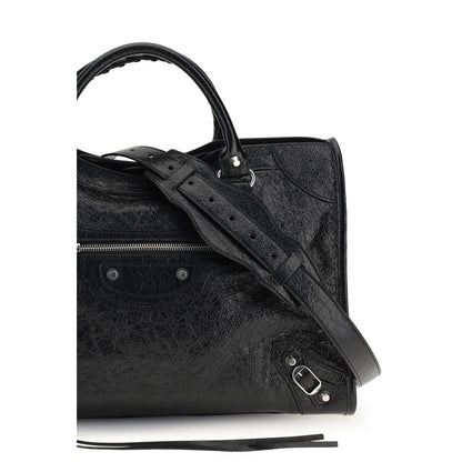 Balenciaga Black Lamb Ovis Aries Aries Shoulder Bag Le City Medium