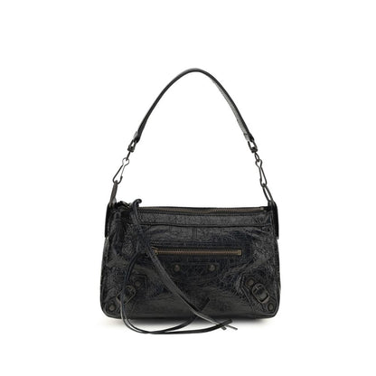 Balenciaga Black Lamb Leather Le City Moto Mini Shoulder Bag