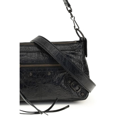 Balenciaga Black Lamb Leather Le City Moto Mini Shoulder Bag