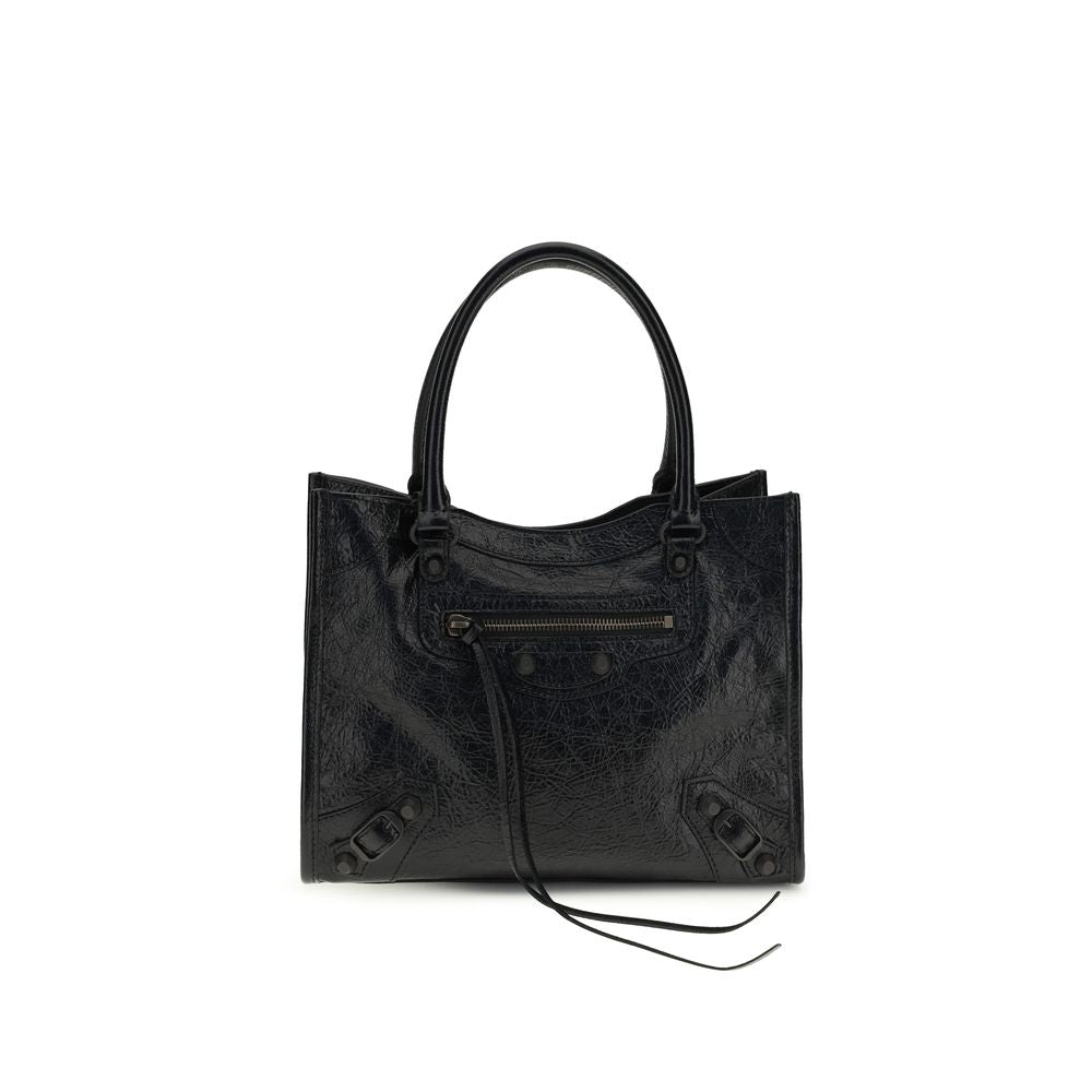 Balenciaga Le City Tote Mini Handbag in Black Lamb Ovis Aries Aries
