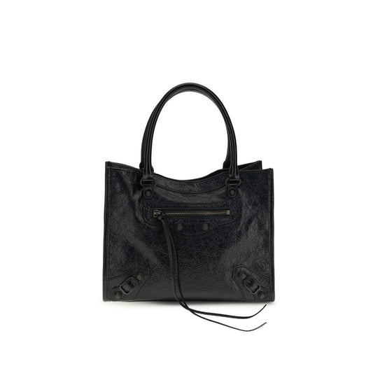Balenciaga Le City Tote Mini Handbag in Black Lamb Ovis Aries Aries
