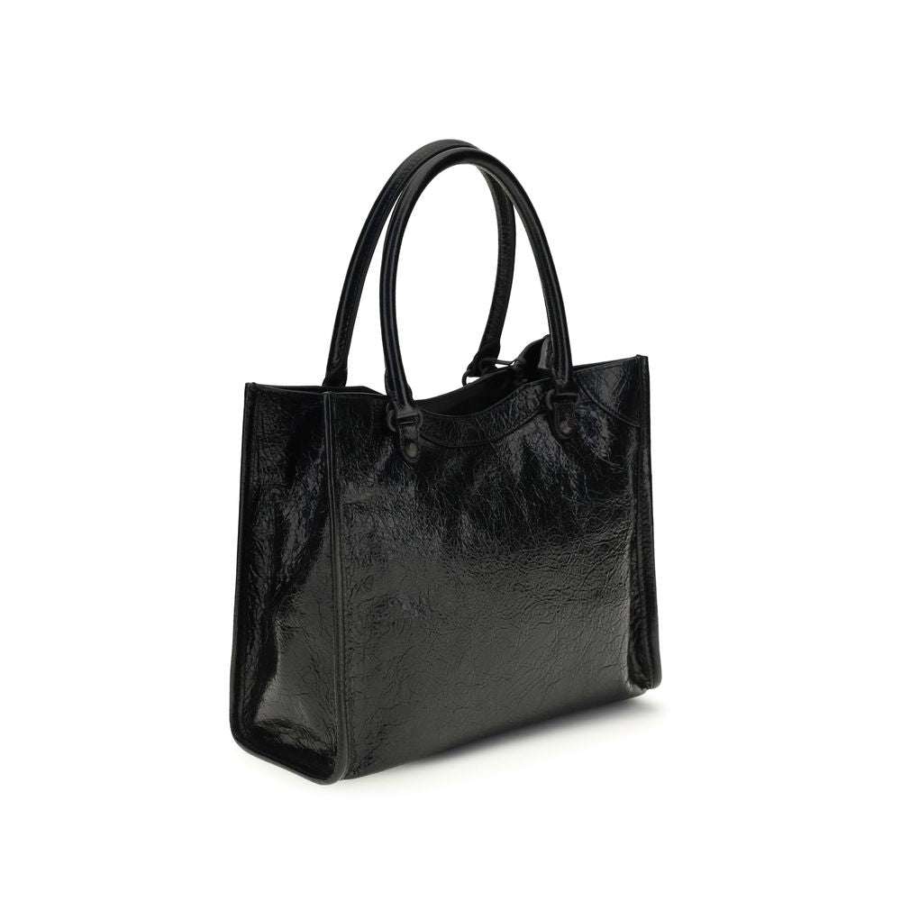 Balenciaga Le City Tote Mini Handbag in Black Lamb Ovis Aries Aries