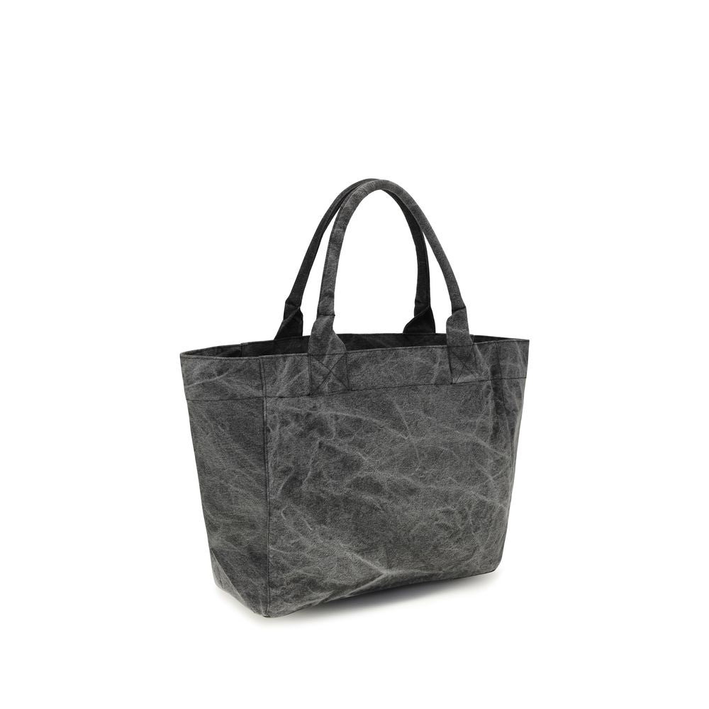 Ganni Gray Cotton Shoulder Bag Fairy Medium Tote Bag