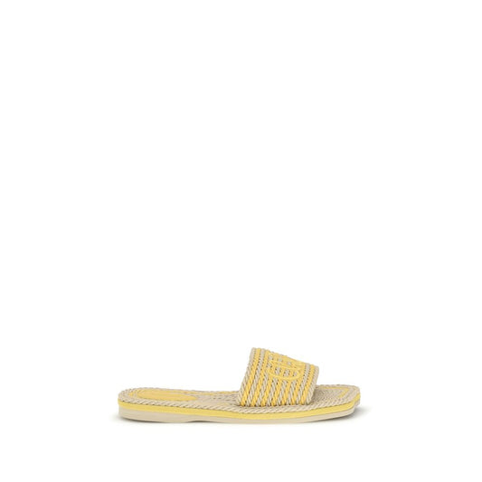 Chloé Beige Lamb Ovis Aries Flat Raffia Sandals