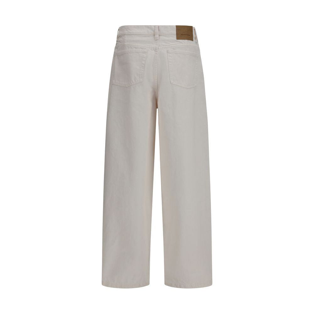 Ami Paris White Cotton Balloon Jeans