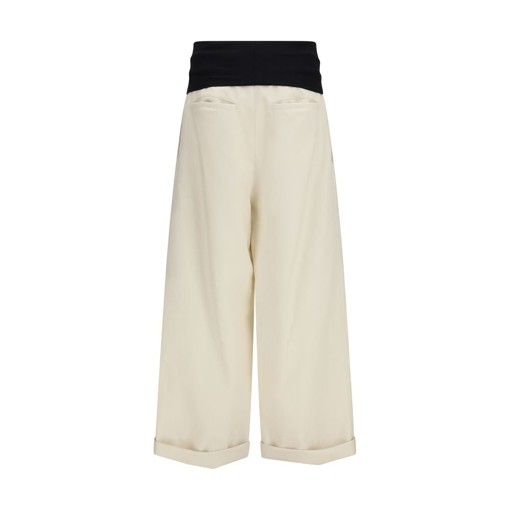 Darkpark Beige Cotton Casual Pants - The Wendy Wide-Leg Pants