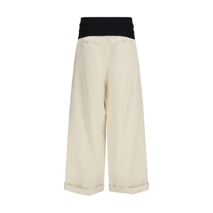 Darkpark Beige Cotton Casual Pants - The Wendy Wide-Leg Pants