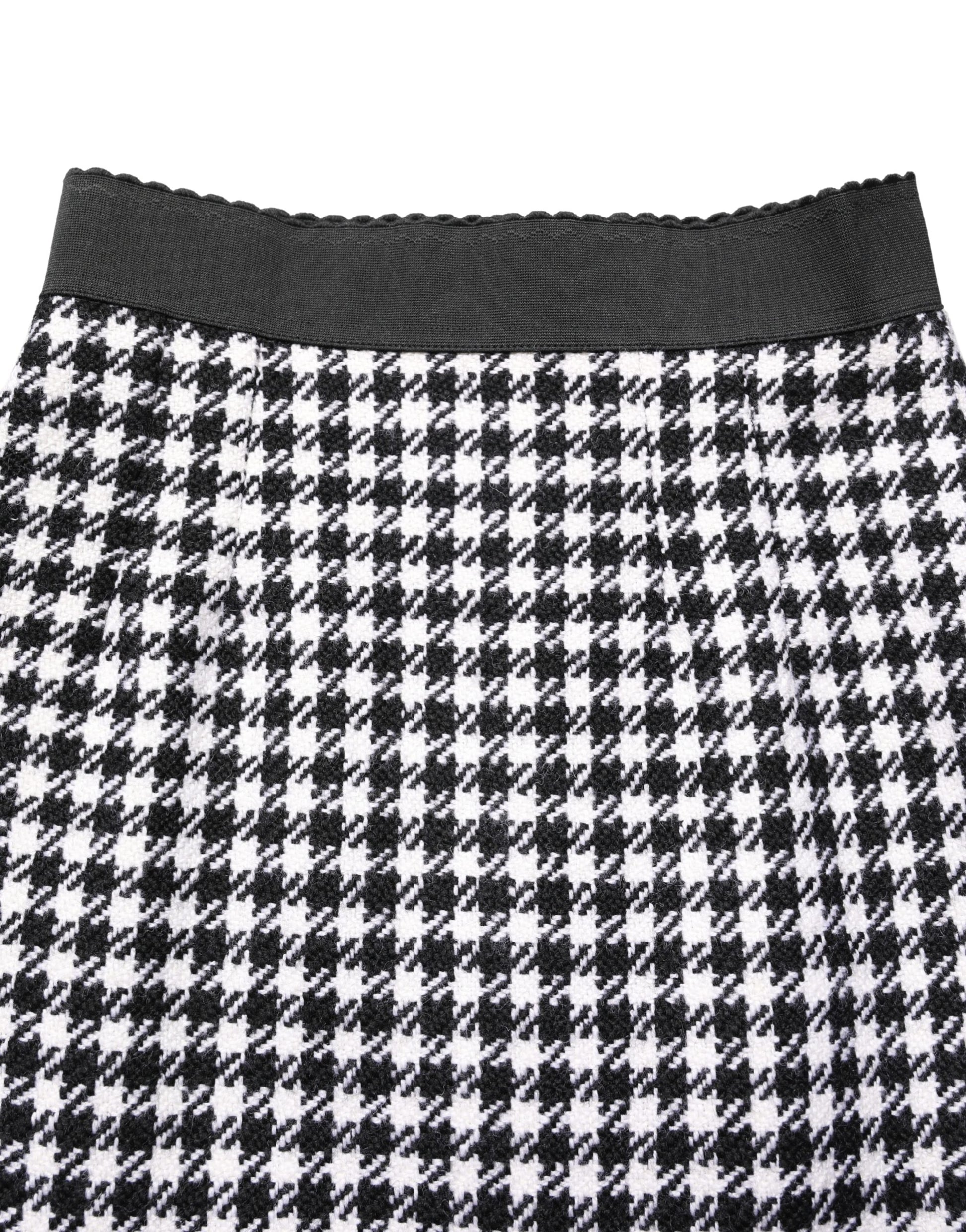 Dolce & Gabbana Black and White Houndstooth High-Waist Mini Skirt