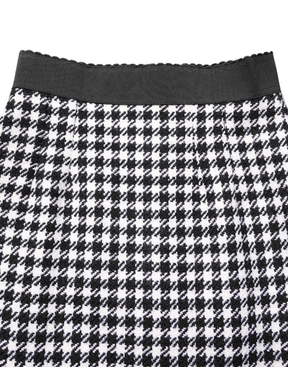Dolce & Gabbana Black and White Houndstooth High-Waist Mini Skirt