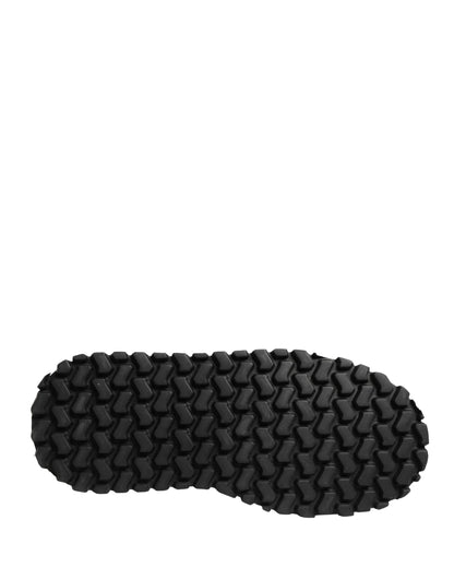 Dolce & Gabbana Black Logo Print Lace Up Snow Boots