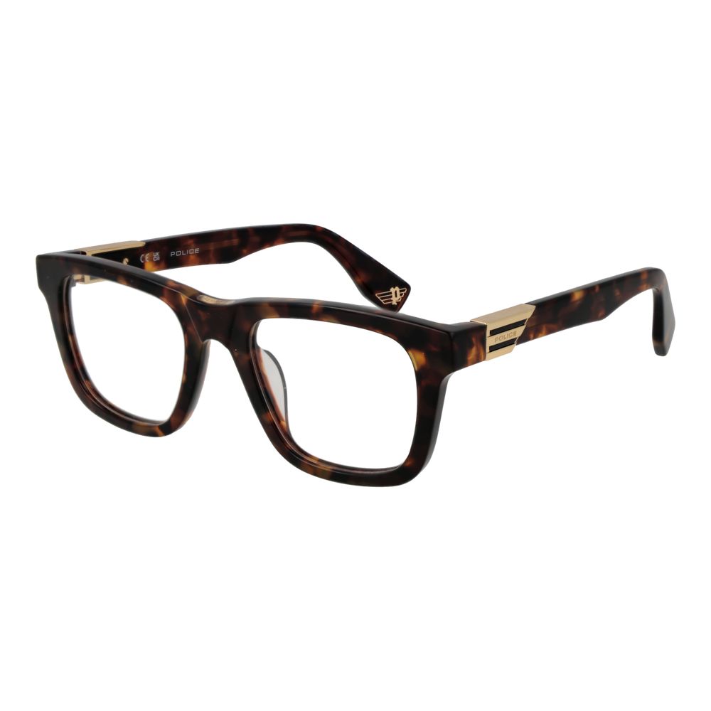 Police Men's Brown Demo Lens Optical Frames - Square Style