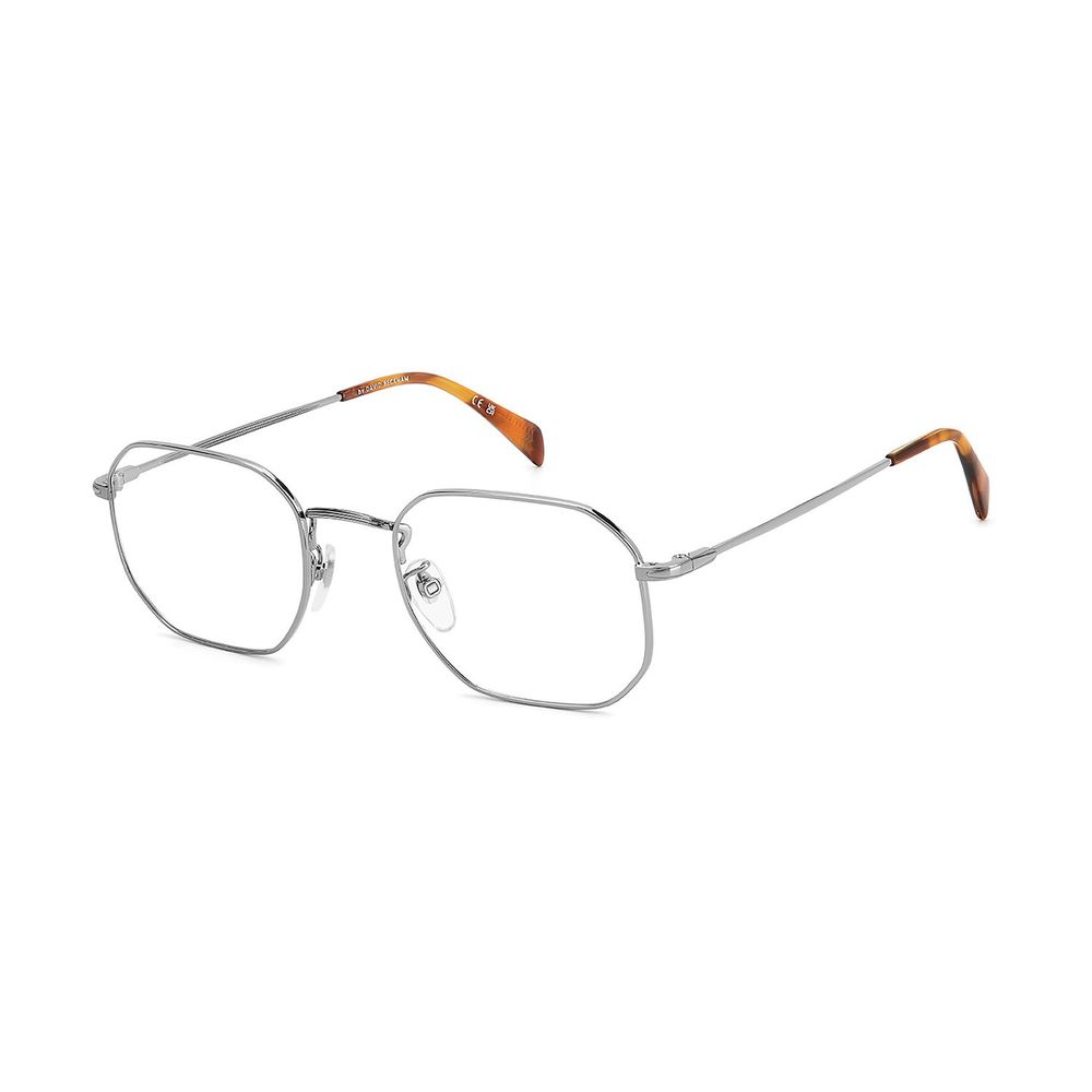 David Beckham Men’s Optical Glasses – Silver Full-Rim Frame, Demo Lenses