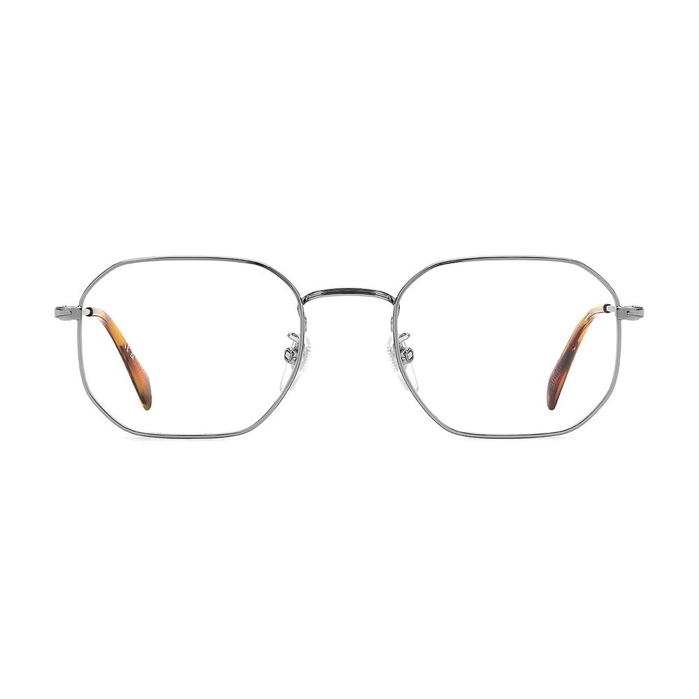 David Beckham Men’s Optical Glasses – Silver Full-Rim Frame, Demo Lenses