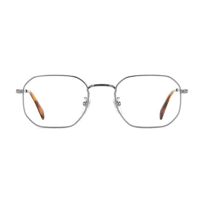 David Beckham Men’s Optical Glasses – Silver Full-Rim Frame, Demo Lenses