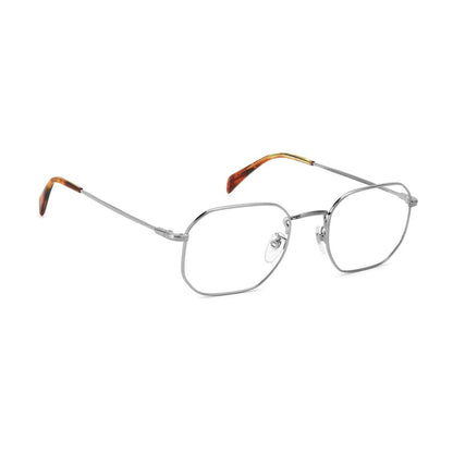 David Beckham Men’s Optical Glasses – Silver Full-Rim Frame, Demo Lenses