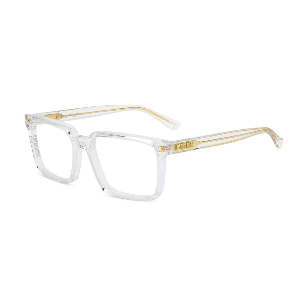 Dsquared² Men’s Transparent Optical Glasses – Rectangle Full-Rim