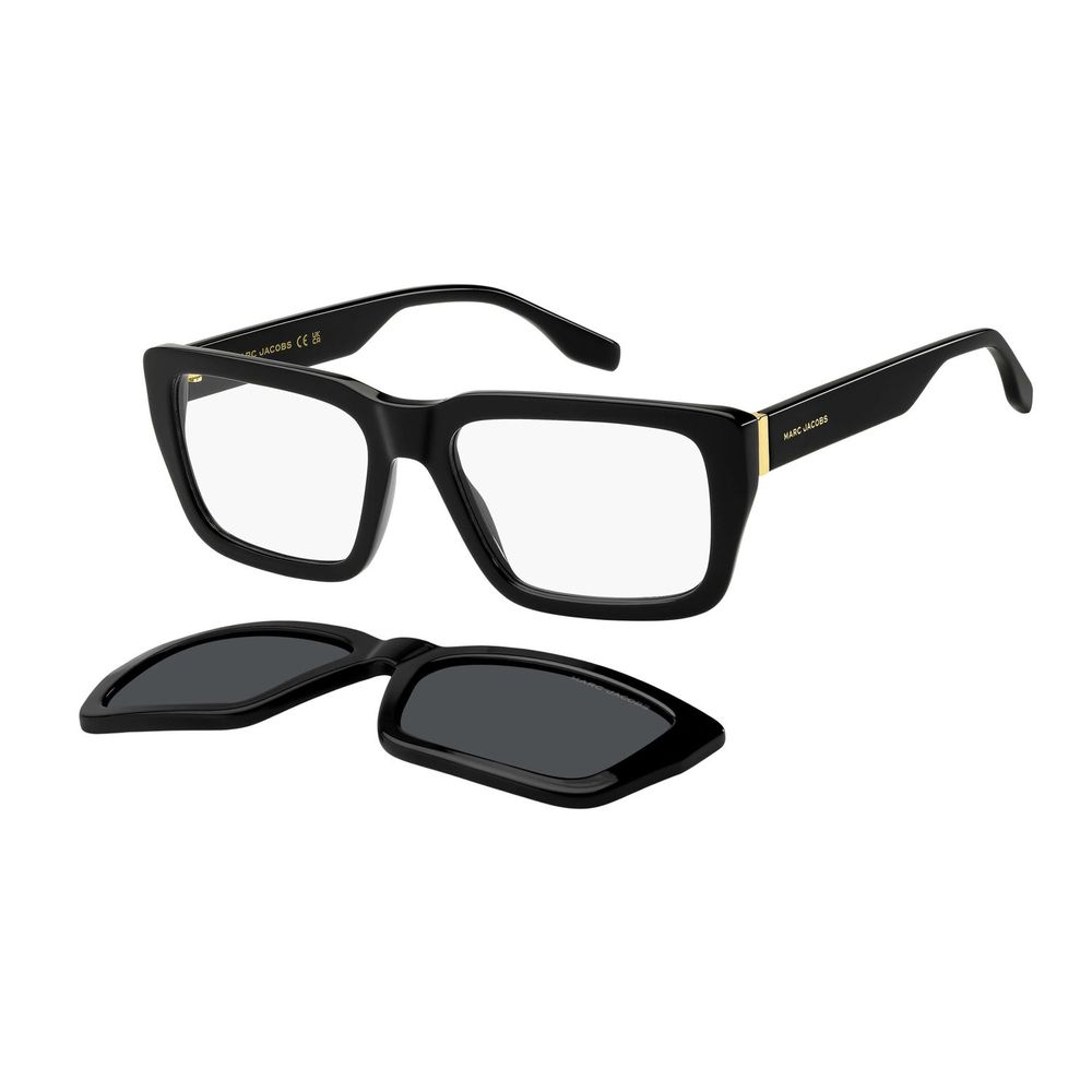 Marc Jacobs Men’s Hybrid Glasses – Black Rectangle Frame, 56mm