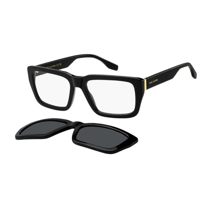 Marc Jacobs Men’s Hybrid Glasses – Black Rectangle Frame, 56mm