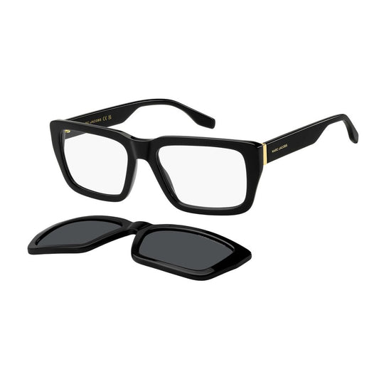 Marc Jacobs Men’s Hybrid Glasses – Black Rectangle Frame, 56mm