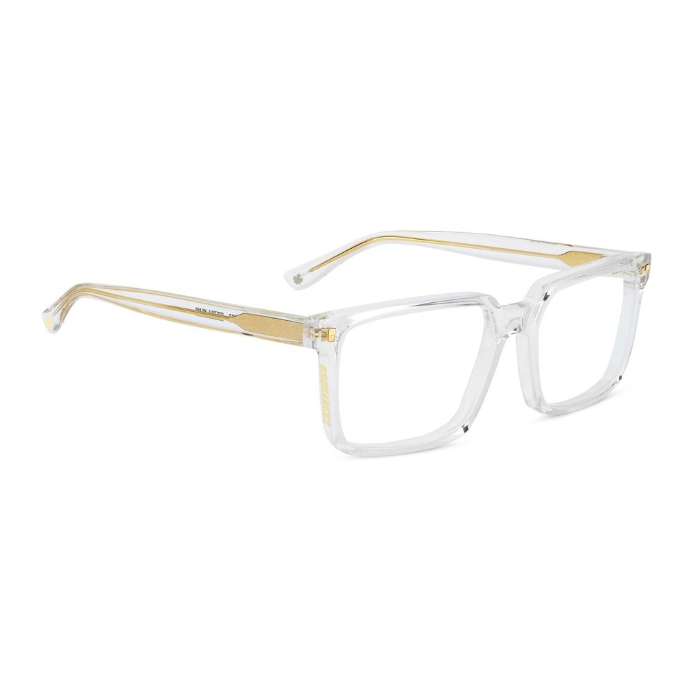 Dsquared² Men’s Transparent Optical Glasses – Rectangle Full-Rim