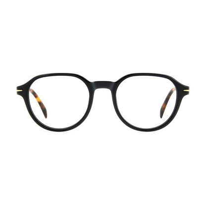 David Beckham Men’s Black Acetate Glasses – Round Demo Lens Frames