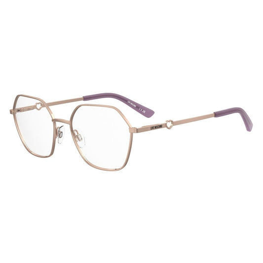 Love Moschino Women’s Optical Glasses – Rose Gold Trapezium Frame