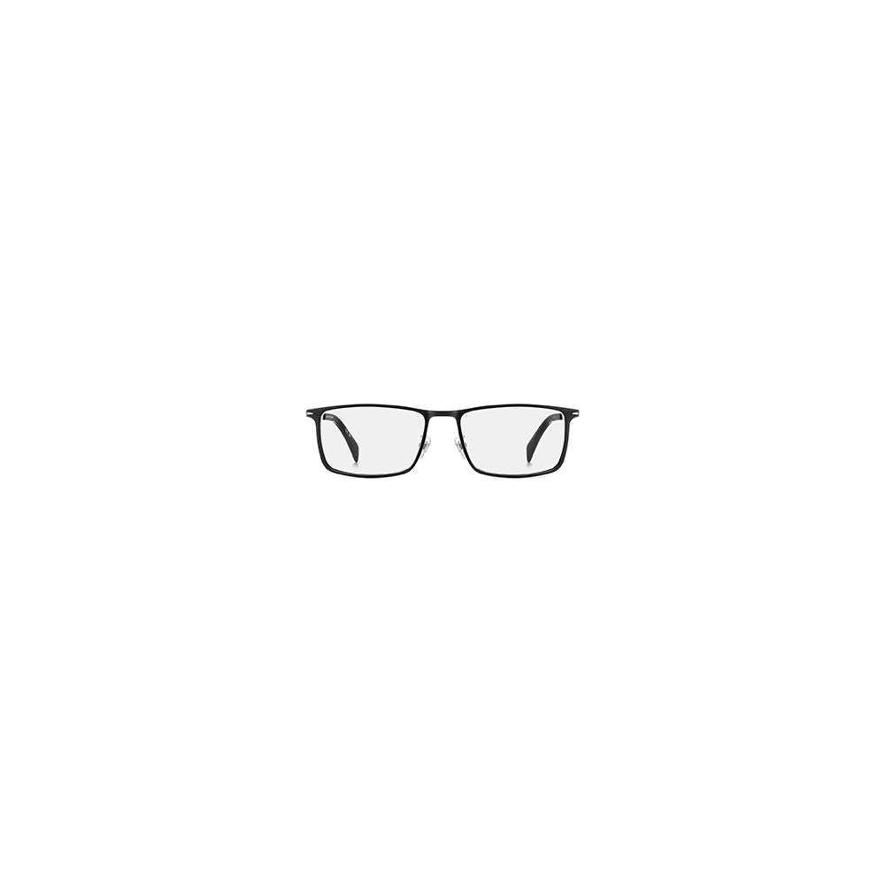 David Beckham Men's Black Metal Glasses – Rectangle Frames