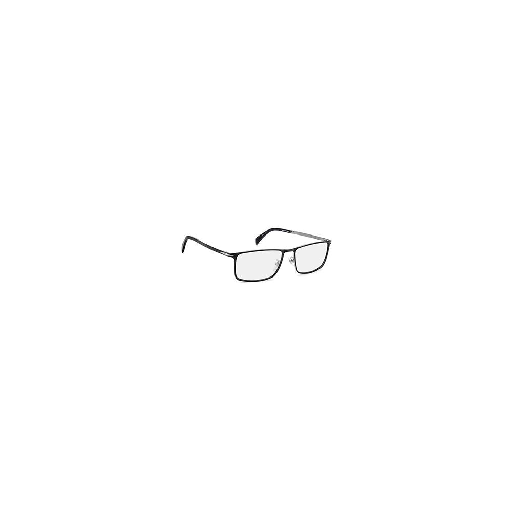David Beckham Men's Black Metal Glasses – Rectangle Frames