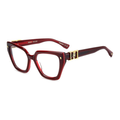 Dsquared² Women's Optical Glasses – Burgundy Full-Rim Frame