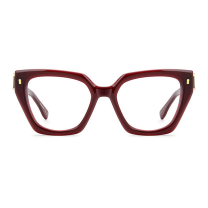 Dsquared² Women's Optical Glasses – Burgundy Full-Rim Frame