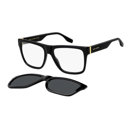 Marc Jacobs Men’s Hybrid Glasses – Black Square Frame, 56mm