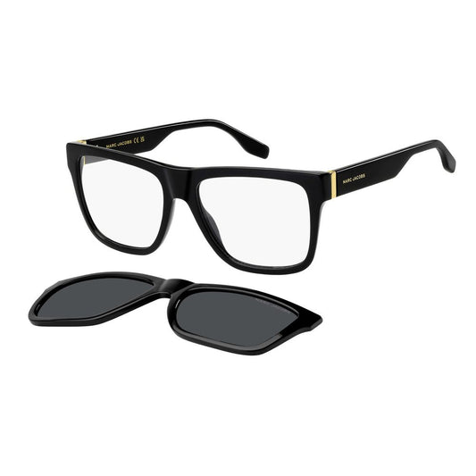 Marc Jacobs Men’s Hybrid Glasses – Black Square Frame, 56mm