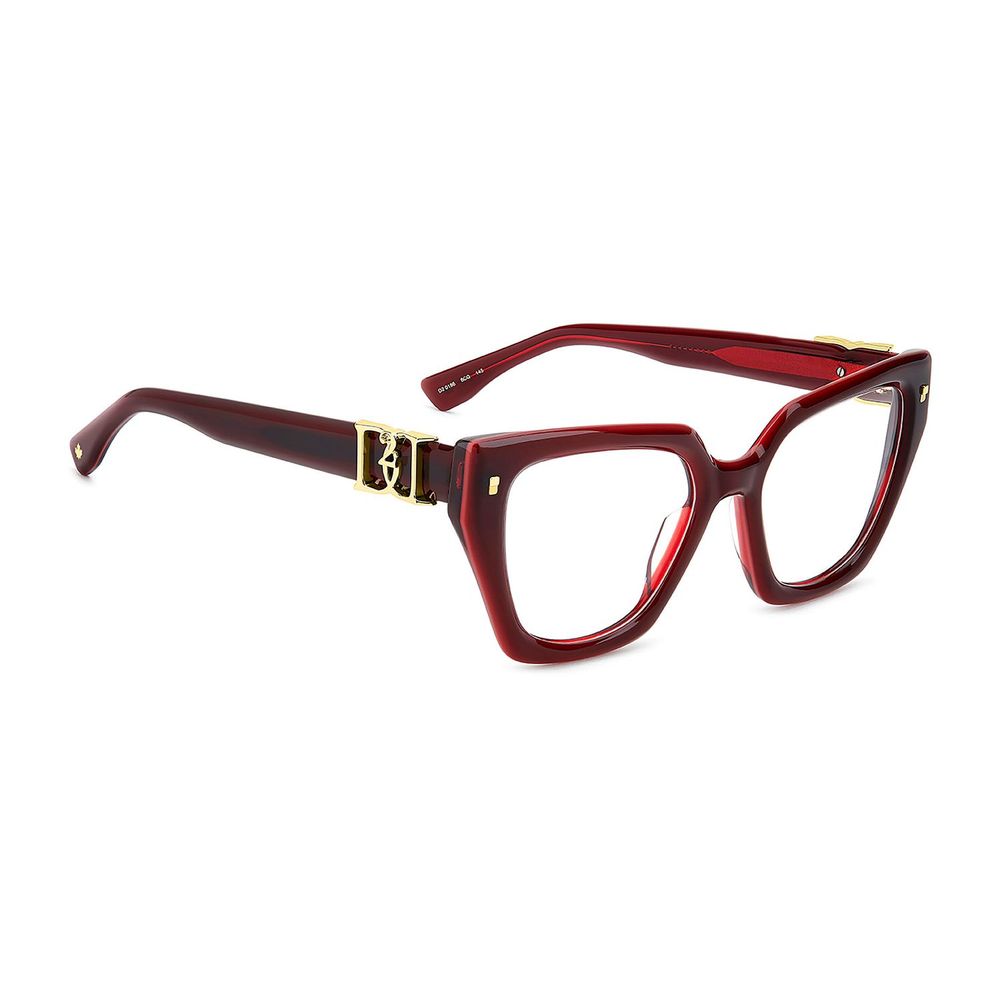 Dsquared² Women's Optical Glasses – Burgundy Full-Rim Frame