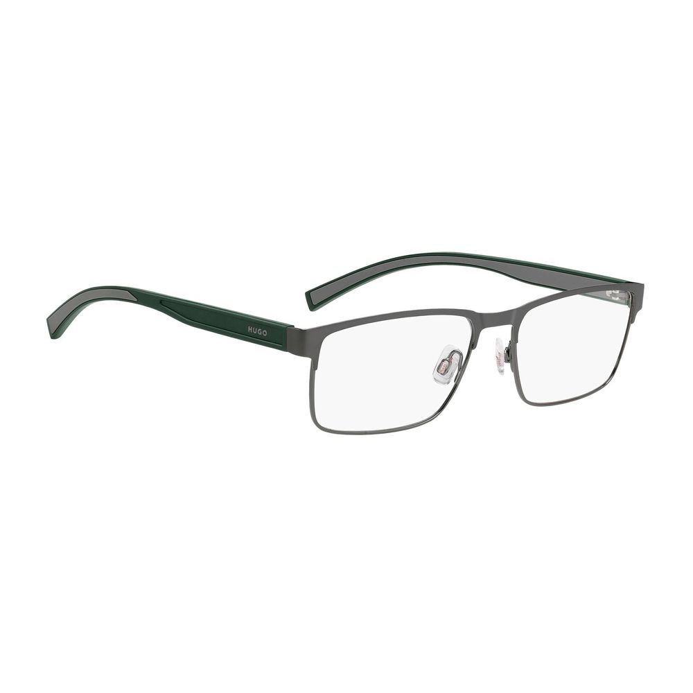 Hugo Boss Men's Optical Glasses – Gunmetal Rectangle Frame