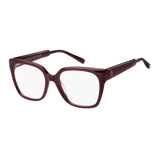 Tommy Hilfiger Women’s Burgundy Acetate Glasses – Square Frames