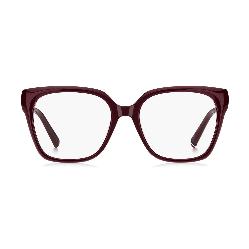 Tommy Hilfiger Women’s Burgundy Acetate Glasses – Square Frames