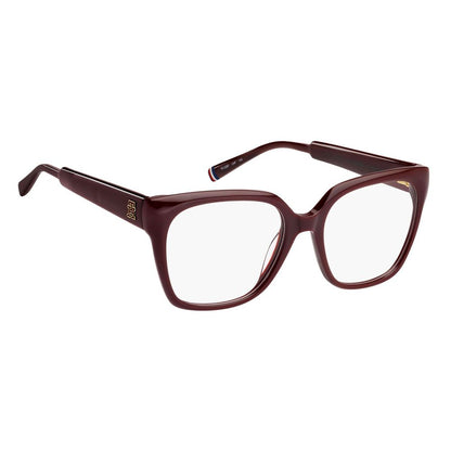 Tommy Hilfiger Women’s Burgundy Acetate Glasses – Square Frames