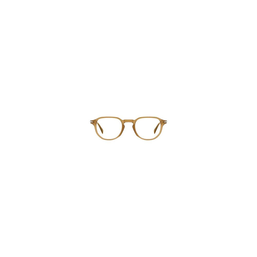 David Beckham Men’s Beige Optical Glasses – Square Full-Rim Frame