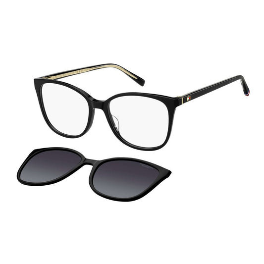 Tommy Hilfiger Women’s Hybrid Glasses – Black Panto Frame, 52mm