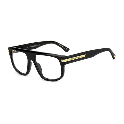 Dsquared² Men's Black Acetate Optical Glasses – Square Frame