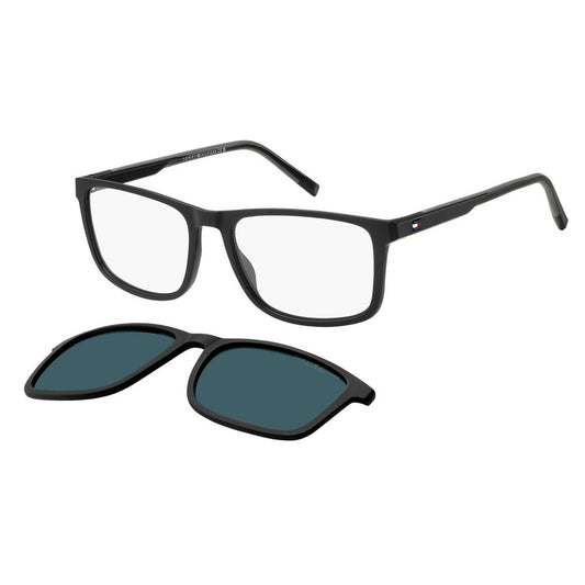Tommy Hilfiger Men’s Hybrid Glasses – Black Square Frame, 55mm