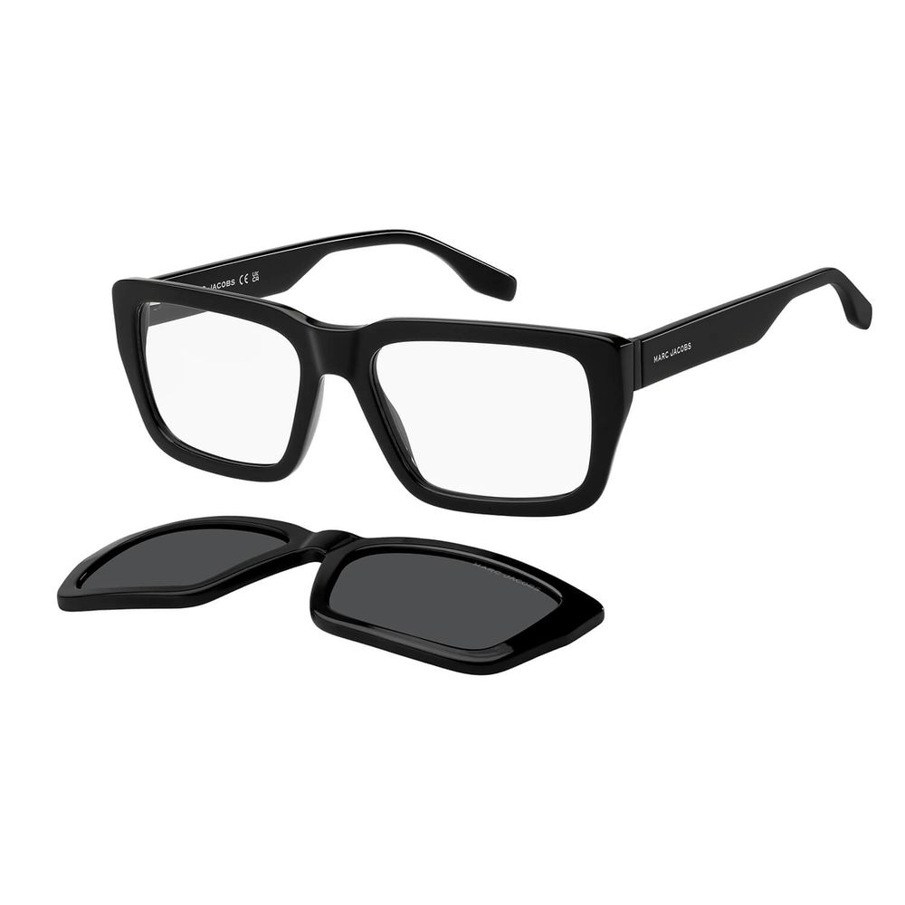 Marc Jacobs Men’s Hybrid Glasses – Black Square Frame, 56mm