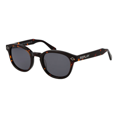 Replay Unisex Sunglasses – Brown Panto Frame, Grey Lenses
