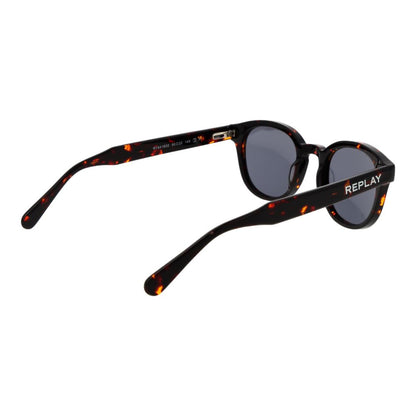 Replay Unisex Sunglasses – Brown Panto Frame, Grey Lenses