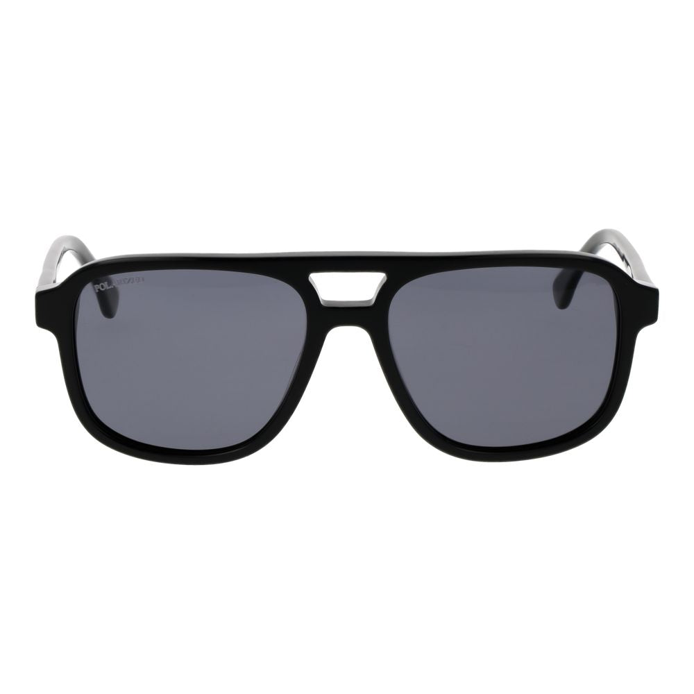 Replay Men’s Sunglasses – Black Full-Rim Frame, Grey Polarized Lenses