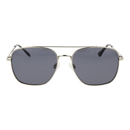 Replay Silver Metal Sunglasses – Unisex Aviator Style with Grey Polarized Lenses