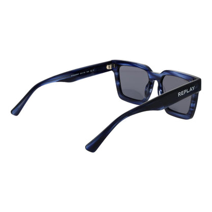 Replay Unisex Blue Acetate Sunglasses – Polarized Grey Lenses